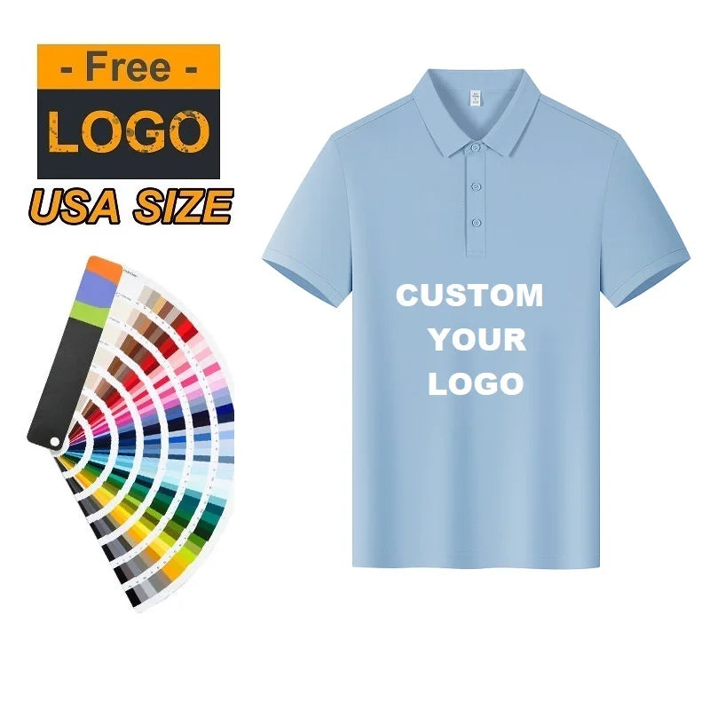 High Quality Men's Short Sleeve Cotton Polyester Blend Polo Shirt Men's T-shirt Men's Clothing Uniform Polo Shirt