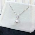 P1500 8-9mm DIY Natural  Freshwater Pearl Charm Pendant Necklace Accessory 925 Sterling Silver Jewelry for Women Without Chain