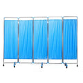 MT MEDICAL Hospital Furniture High-Quality Five Sections Stainless Steel Isolation Curtain Hospital Screen With Wheels