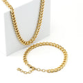 Wholesale Custom Miami Cuban Link Curb Chain 18K Gold PVD Stainless Steel Trendy Necklace and Bracelet Jewelry