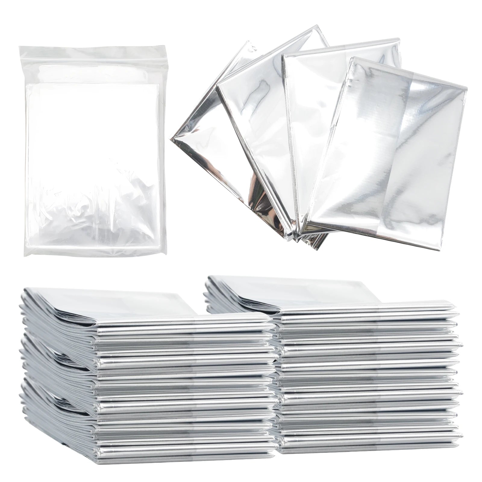 PET Aluminum Mylar Foil Thermal Blanket Reusable Outdoor First Aid Solar Blanket Portable Folding for Emergency Rescue Tours