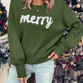 Best Price Jacquard Dropped Shoulder Ladies Drop Knit Women'S Sweater Casual Crew Neck Long Women Merry Christmas Sweater