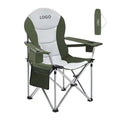 WOQI Modern Design Large Foldable Portable Camping Chair Iron Refrigeration Cooler Bag Side Pocket Armrest for Outdoor Beach Use