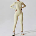 High Quality Seamless Ribbed Yoga Sets Long Sleeves Training Suits With Zipper Gym Sports Playsuits Yoga One Piece Jumpsuit