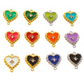 Fashion Heart Swimming Charms with Two Rings Sweet Cute Stainless Steel Heart Pendants for DIY Bracelet Necklace Jewelry
