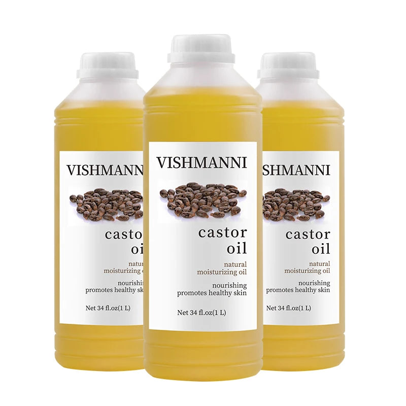 Cold Pressed Refined Castor Oil Liquid Carrier Essential Oil for Skin & Hair Care Made From Seeds