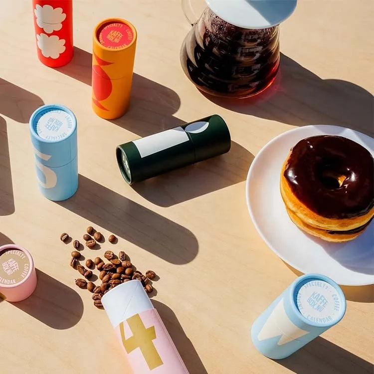 Eco Friendly Biodegradable Cylinder Coffee Tea Kraft Cardboard Containers Small Paper Cans Paper Tube Packaging