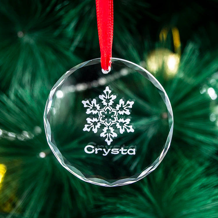 Wholesale Christmas Ornaments Glass Pendant Customized Personalized Crystal Snowflake for Christmas Gifts
