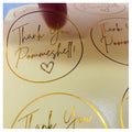 Customized Printing Clear Gold Foil Stickers Transparent Logo Label