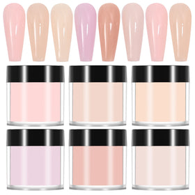 6pcs-10g Set Acrylic Cover Powder Bulk Private Label Custom Acrylic Powder Jars Nude Cover Nails Acrylic Powder