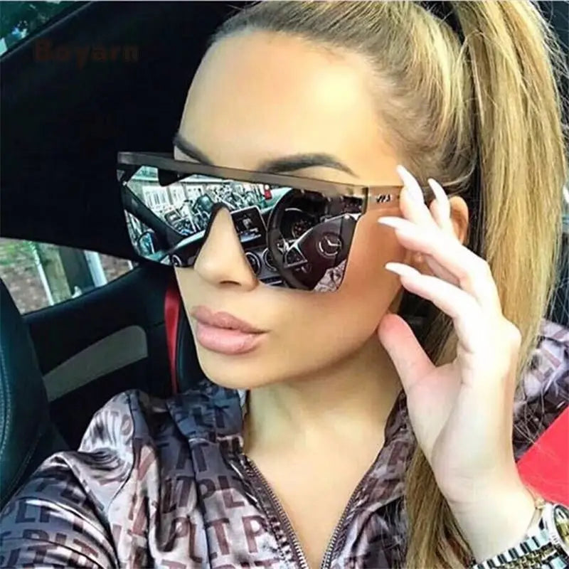Boyarn Uv400 Female Fashion Shades Pc Big Frame Trendy Oversized Sun Glasses Square Womens Sunglasses 2022 Eyewear