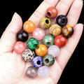 Vintage 16MM Beads 5MM Large Hole Round Natural Stone Bead Crystal Gemstone Custom Jewelry DIY Accessories Making
