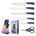 New Arrival 7-Piece Stainless Steel Japanese Chef Knife Block Set Camo Metal Cover and PP Handle for Kitchen Use