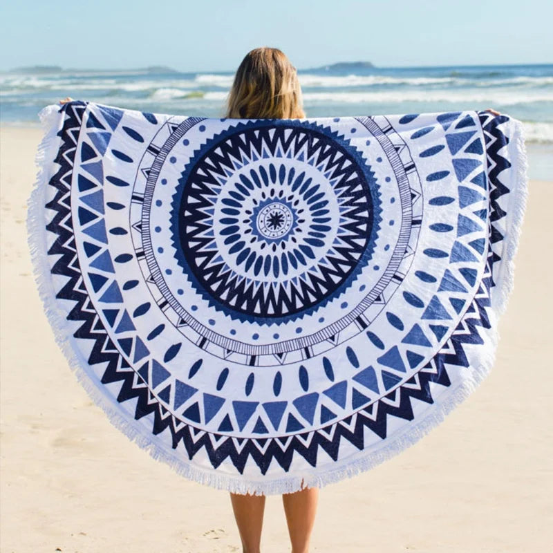 Factory Price Quick Dry Sand Free Microfiber Round Beach Towel Custom Printing Wholesale