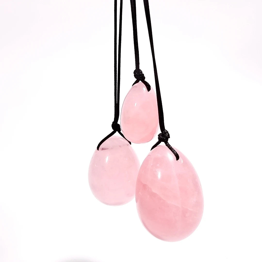 Crafts Diy New arrival Natural Rose Quartz Yoni Eggs kegel eggs set