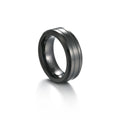 Simple 8mm Wide Gemstone Ring for Men Black Gun Plated Pair with Classic European American Style Jewelry