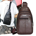 New Fashion Men PU Leather Shoulder Bags WaterProof Sling Bag Men Chest Bag