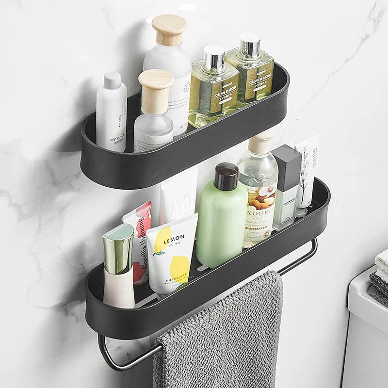 JAYA Bathroom Shelf Rack Wall-Mounted Towel Storage Organizer Steel Shower Shelf Over the Sink Rack Laundry Room Hanging Shelves