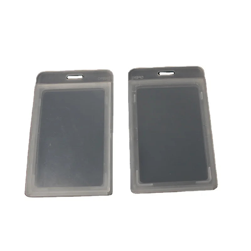 BSCI Folding Clear Hard Plastic ID Card Holder Customizable Logo Printed Business/ Credit Card Fashionable Style Free Sample PP