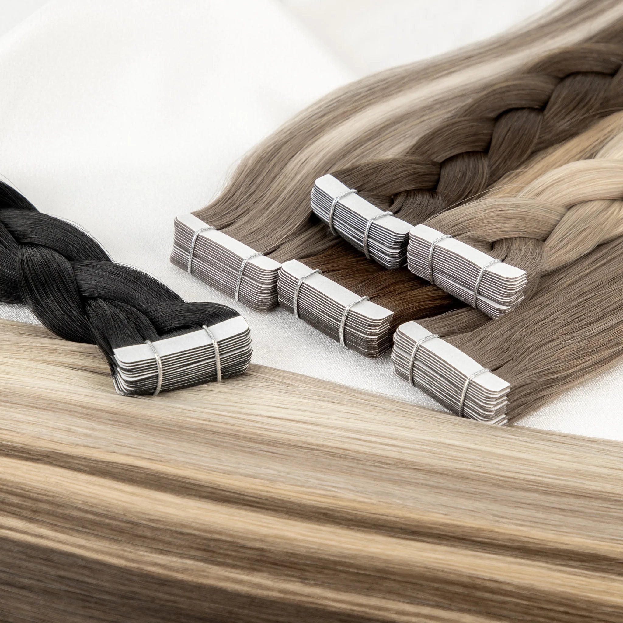 Blonde 100% Virgin Slim Virgin Russian Hair Extensions Light Color for Ombre Tape in Human Hair Extensions