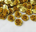 Peony Rose 15mm Textured Petal Assembled Brass Floral Finding Filigree Flower DIY Craft Supplies
