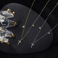 Fashion Jewelry 925 Sterling Silver Cross Necklaces Cross Star Heart Zircon Charm Gold Plated Necklaces for Women