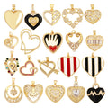 Fashion Delicacy Love Heart Shape Zircon Charm PendantCreative 18K Gold Plated Jewelry Findings Necklace Accessories Supply L19