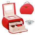 Organizer for Girls Women Vintage Gift Case PU Leather Luxury Jewelry Key Lock Closure Valentine's Day Storage  Jewelry case