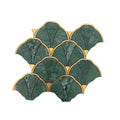 Modern Verde Water Jet Marble Mosaic Tile 10mm Green Parquet Wall Floor Tiles for Hotel Bathroom Interior Design