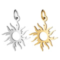 Mirror Polished 18K Gold Plated Stainless Steel Custom Made Sunshine Sun Charms Pendant