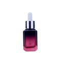 Spot 35ml Transparent square Ice Cream Gradient Essential Oil Serum Glass Dropper Bottles for Cosmetic Packaging