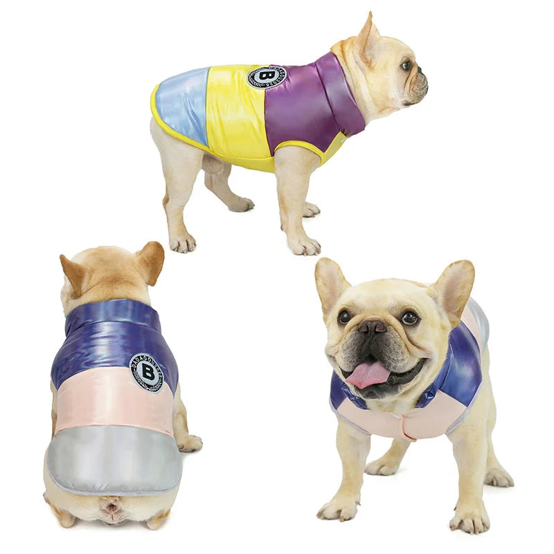 Winter French Bulldog Clothes Designer Warm Windproof Cotton Velvet Bulldogge Bouledogue Vest Coat French Bulldog Clothes