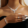 Dubai Bridal Jewelry Set - Four-Piece Banquet Necklace Earrings Ring & Bracelet  Wholesale Accessories