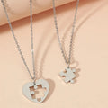 Stainless Puzzle Pendant Necklace Fashion Necklace 2pcs/set for Lover Couples SS014