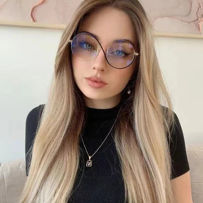 2023 Custom Logo Women Eyeglasses Frame Optical Full Rim Eyewear Blue Light Blocking Glasses Female Round Spectacles Woman Frame