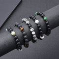 New 8mm Natural Stone Volcanic Stone Bracelet Black lava Frosted Stone Hand String Men's and Women's Hand Accessories Wholesale