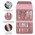 16-Piece Stainless Steel Nail Care Manicure Pedicure Instrument Set PU Beauty Tool Kit for Personal Care and Nail Art MegaBDM