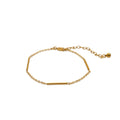 Chris April Fashion Design 316L Stainless Steel PVD Gold Plated bar Chain Bracelet for Women