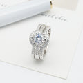 Wedding Bridal Jewelry Set CZ Sterling Silver 925 Wedding Rings Set for Women