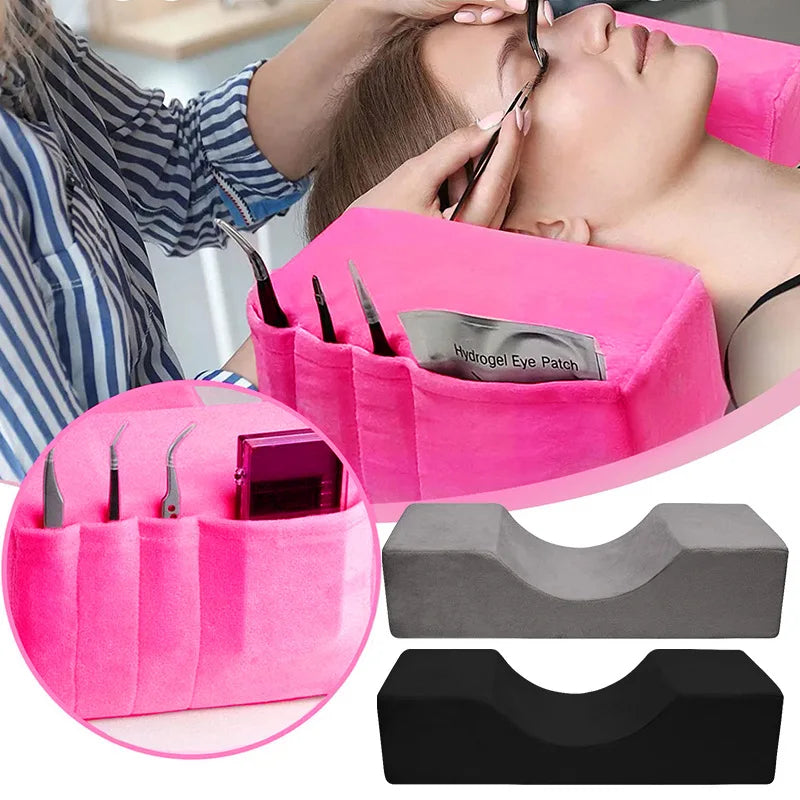 Lash Pillow Neck Supporth Soft Pillows Grafting Eyelashes Memory Foam Eyelash Extension Pillow With Pocket