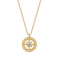 Nagosa Latest 925 Silver Women Jewelry 18k 14k Gold Vermeil North Star Compass Cz Pendant Necklace