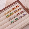 YF3923 Stainless Steel Fashion Versatile Jewelry 18k Gold Plated Simple Color Zircon Earrings Women