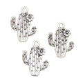 Cactus Charms Antique Silver Color Metal Pendant for Necklace Charm Jewelry Making 20*15mm
