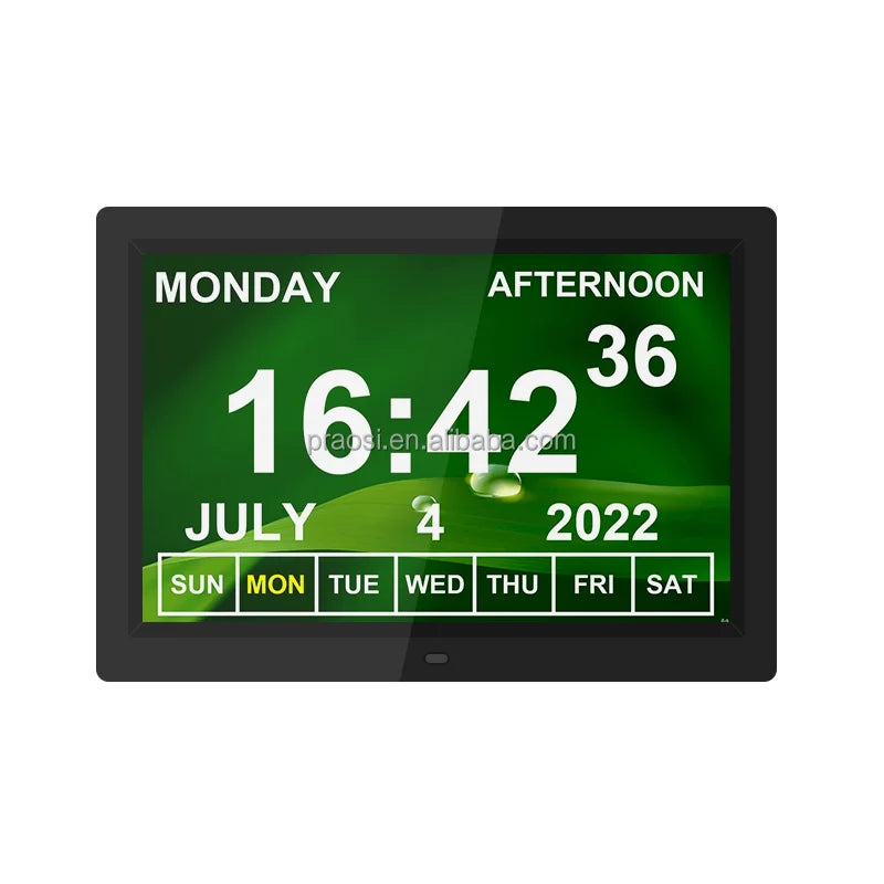OEM WiFi Digital Analog Clock Memory Loss Alzheimer Dementia Clock With Weather Station
