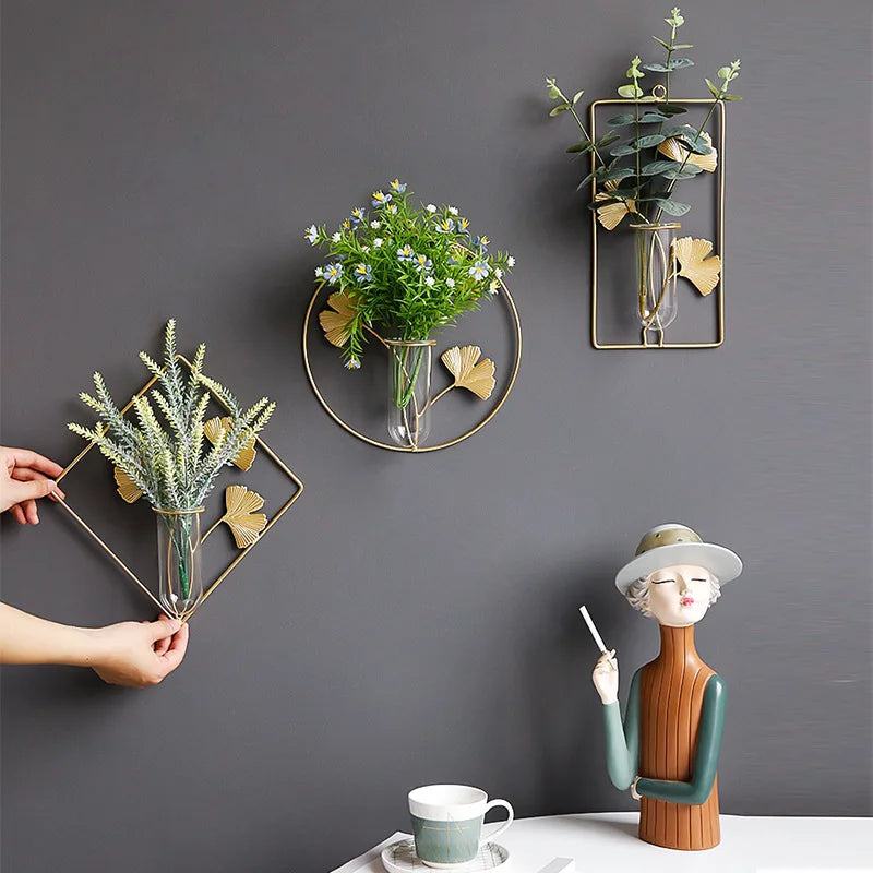 X057 Hydroponic Vase Wall Hanging Creative Restaurant Wall Decoration Home Living Room Background Decoration