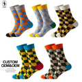Men's High Quality Trendy Business Dress Socks Custom Logo Wholesale Breathable Sweat-Absorbing Knee-Length Socks Autumn Season