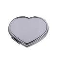 Hot Sales Blanks Sublimation Folding Silver Pocket Mirror Diy Photo Printed Metal Heart Shape Compact Mirror