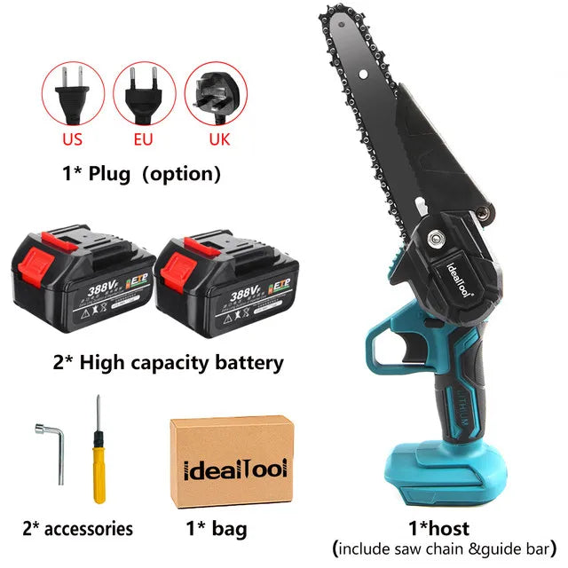 Electric 6-Inch Chainsaw New Energy Nplus Portable One-hand Electric Sawbattery Powered Wood Cutter. Garden Power Tools