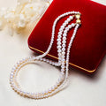 Mothers Day Gifts Fine Jewelry 14k Gold Plated Layered Necklace Natural Freshwater Pearl Necklace