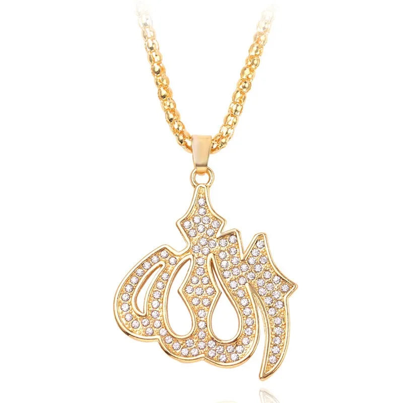Trendy Stock Hip Hop Style Gold Plated Moissanite Pendant Necklace Charms for Men Women Exaggerated Lights Pendant Necklace